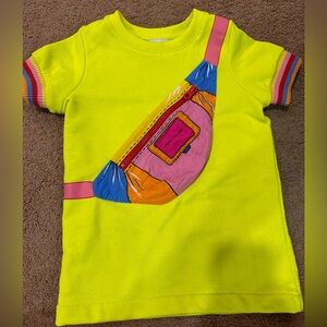 Marc Jacobs Neon Yellow Kids Tee with Colorful Bag Print